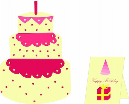 simsearch:400-07462728,k - illustration of birthday cake - vector Stockbilder - Microstock & Abonnement, Bildnummer: 400-05349442