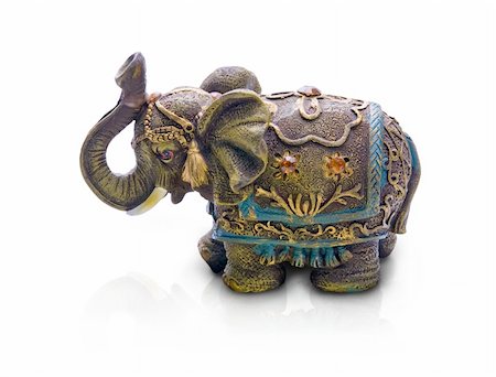elephant statuettes - elephant, isolated on white background Stock Photo - Budget Royalty-Free & Subscription, Code: 400-05349458