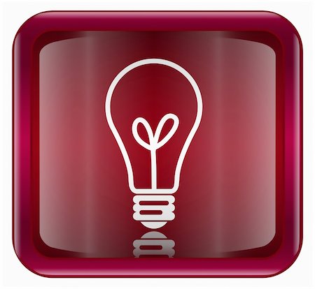 eureka - lightbulb Icon dark red, isolated on white background Foto de stock - Super Valor sin royalties y Suscripción, Código: 400-05349533