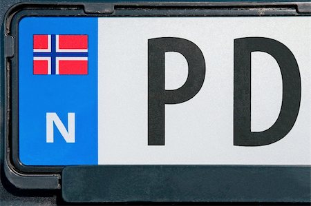 norwegian vehicle registration plate Stock Photo - Budget Royalty-Free & Subscription, Code: 400-05349541