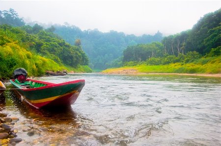 a picture of beautiful boat and forest Foto de stock - Royalty-Free Super Valor e Assinatura, Número: 400-05349904