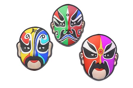 Collection of Colorful Chinese opera masks on white background Stock Photo - Budget Royalty-Free & Subscription, Code: 400-05340242