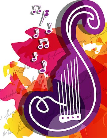Vector bright multicolored musical background Stock Photo - Budget Royalty-Free & Subscription, Code: 400-05340440