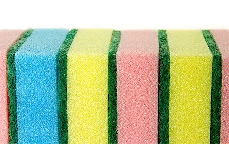 Colorful sponges isolated on a white background Fotografie stock - Microstock e Abbonamento, Codice: 400-05340535