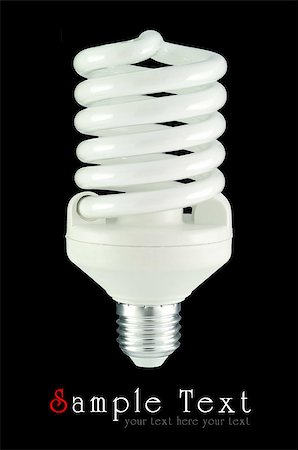 simsearch:400-06945463,k - Energy saving light bulb on black background Photographie de stock - Aubaine LD & Abonnement, Code: 400-05340562