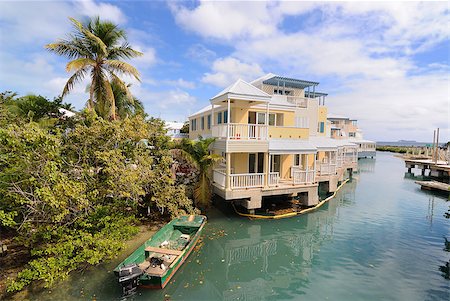 Condos on a river in Tortola, British Virgin Islands. Stock Photo - Budget Royalty-Free & Subscription, Code: 400-05340696