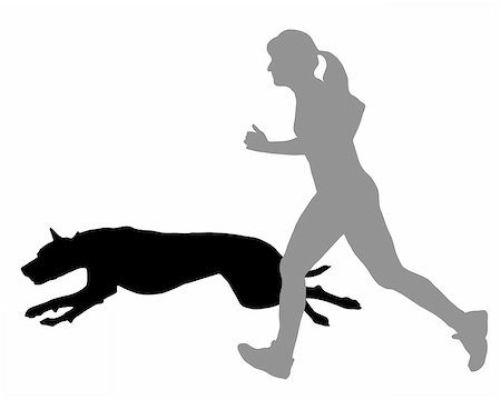 Woman jogs with dog Stock Photo - Budget Royalty-Free & Subscription, Code: 400-05340815