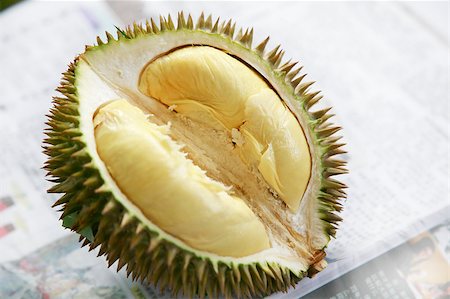 durião - Durian, or the king of fruits - a fruit that binds South East Asians together. Foto de stock - Royalty-Free Super Valor e Assinatura, Número: 400-05341280