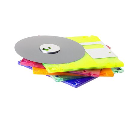 coulorfull plastic floppy disk on white background Stock Photo - Budget Royalty-Free & Subscription, Code: 400-05341338