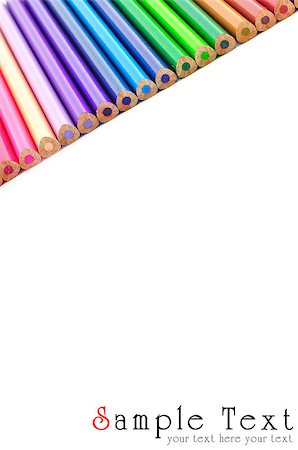 red blue and white living design - Color pencils background isolated in white Stock Photo - Budget Royalty-Free & Subscription, Code: 400-05341369