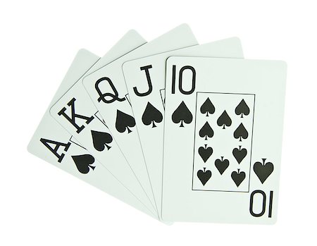simsearch:400-04401278,k - Royal flush isolated on a white background Photographie de stock - Aubaine LD & Abonnement, Code: 400-05341360
