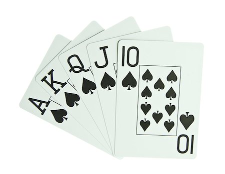 Royal flush isolated on a white background Photographie de stock - Aubaine LD & Abonnement, Code: 400-05341360