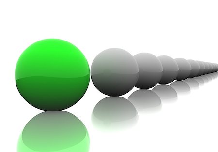 Follow the leader. 3D render of spheres. Foto de stock - Royalty-Free Super Valor e Assinatura, Número: 400-05341377