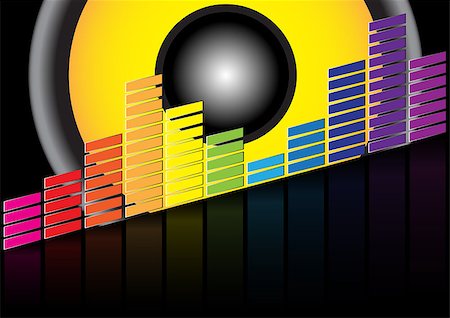simsearch:400-05704499,k - Party Background - Equalizer and Loudspeaker on Black Background Stock Photo - Budget Royalty-Free & Subscription, Code: 400-05341455