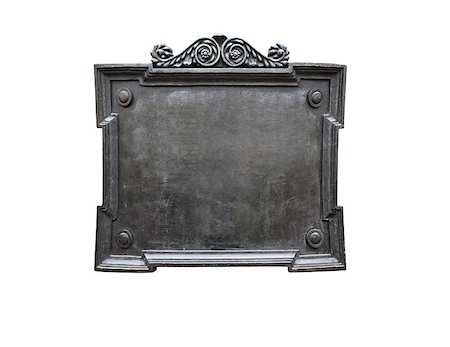 Blank old metal plaque isolated on white background Photographie de stock - Aubaine LD & Abonnement, Code: 400-05341654