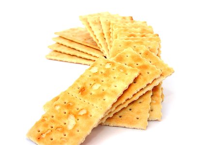 snack cracker white background - Crackers isolated on white background. Stock Photo - Budget Royalty-Free & Subscription, Code: 400-05341743