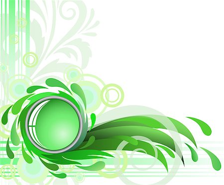 round objects - abstract green background with drops and glass Photographie de stock - Aubaine LD & Abonnement, Code: 400-05341912