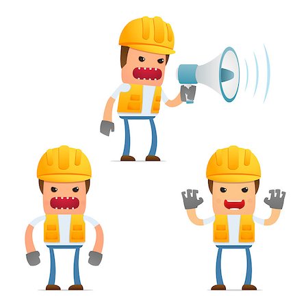 engineers hat cartoon - set of funny cartoon builder in various poses for use in presentations, etc. Stock Photo - Budget Royalty-Free & Subscription, Code: 400-05341937
