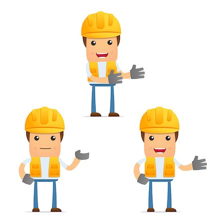 engineers hat cartoon - set of funny cartoon builder in various poses for use in presentations, etc. Stock Photo - Budget Royalty-Free & Subscription, Code: 400-05341948