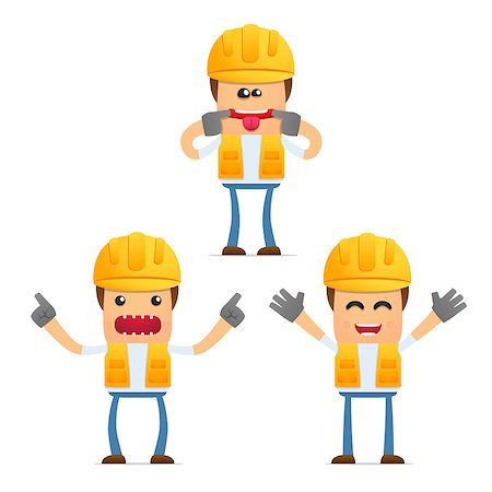 engineers hat cartoon - set of funny cartoon builder in various poses for use in presentations, etc. Stock Photo - Budget Royalty-Free & Subscription, Code: 400-05341953