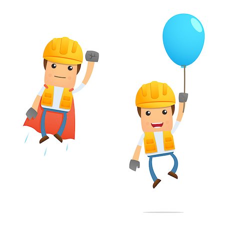 engineers hat cartoon - set of funny cartoon builder in various poses for use in presentations, etc. Stock Photo - Budget Royalty-Free & Subscription, Code: 400-05341964