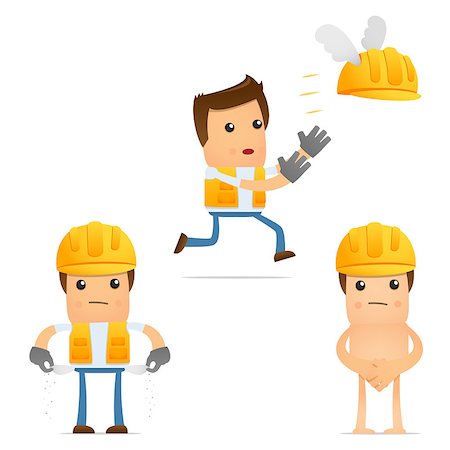 engineers hat cartoon - set of funny cartoon builder in various poses for use in presentations, etc. Stock Photo - Budget Royalty-Free & Subscription, Code: 400-05341969