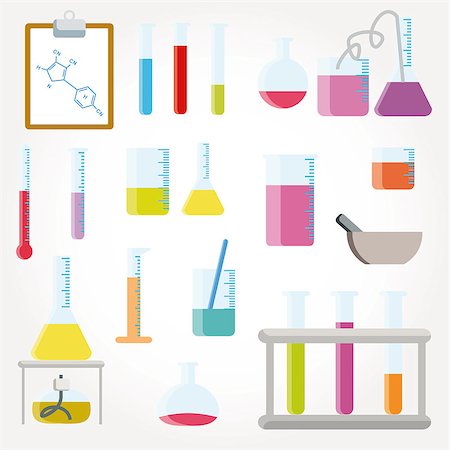 shape of chemistry lab equipment - Chemical test tubes icons illustration vector Stock Photo - Budget Royalty-Free & Subscription, Code: 400-05342135