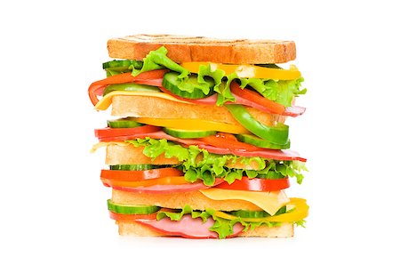 simsearch:400-07319721,k - Giant sandwich isolated on the white background Stockbilder - Microstock & Abonnement, Bildnummer: 400-05342291