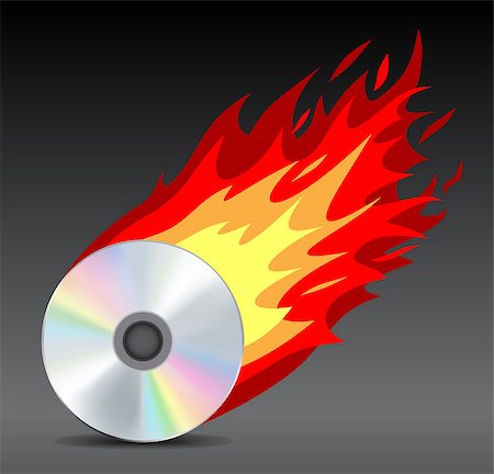 dvd - Fiery mesh disk on the dark background Photographie de stock - Aubaine LD & Abonnement, Code: 400-05342803