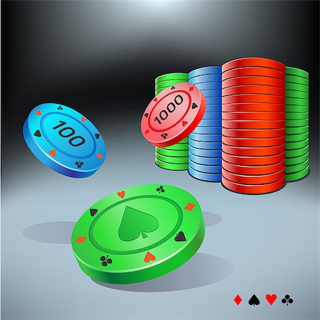 poker chips raise on the dark background Stock Photo - Budget Royalty-Free & Subscription, Code: 400-05342811
