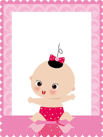 girl birth announcement card, vector Stock Photo - Budget Royalty-Free & Subscription, Code: 400-05342824