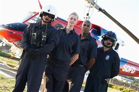 simsearch:400-04890175,k - Portrait of paramedics standing in front of Medevac Stock Photo - Budget Royalty-Free & Subscription, Code: 400-05343075