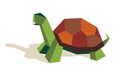 simsearch:400-07325692,k - One origami tortoise in walking position white blackground. Vector file also available. Foto de stock - Super Valor sin royalties y Suscripción, Código: 400-05343086