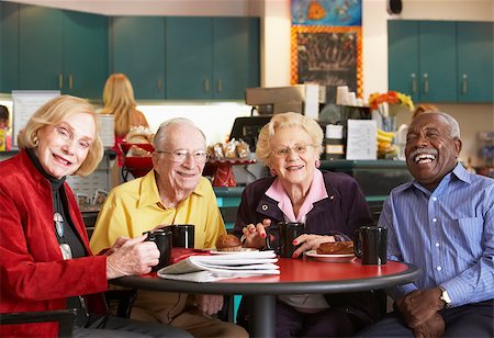simsearch:400-04890264,k - Senior adults having morning tea together Stock Photo - Budget Royalty-Free & Subscription, Code: 400-05343100