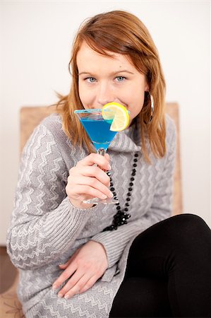 close up portrait of gorgeous girl with cocktail Stock Photo - Budget Royalty-Free & Subscription, Code: 400-05343156