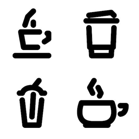 expresso bar - Coffee cup vector icons set Stock Photo - Budget Royalty-Free & Subscription, Code: 400-05343220