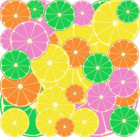 Citrus segments seamless background wallpaper. Orange, lemon, lime, grapefruit Stock Photo - Budget Royalty-Free & Subscription, Code: 400-05343327
