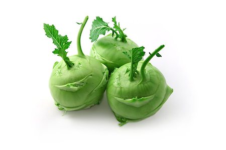 Three green kohlrabi heads isolated on white. Stock Photo - Budget Royalty-Free & Subscription, Code: 400-05343473