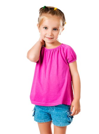 beautiful little girl isolated on a white background Stock Photo - Budget Royalty-Free & Subscription, Code: 400-05343994