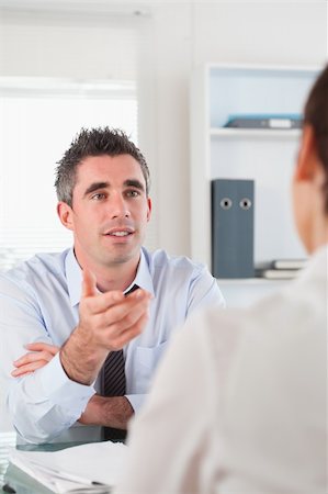 Portrait of a manager talking to a candidate in his office Stock Photo - Budget Royalty-Free & Subscription, Code: 400-05354015