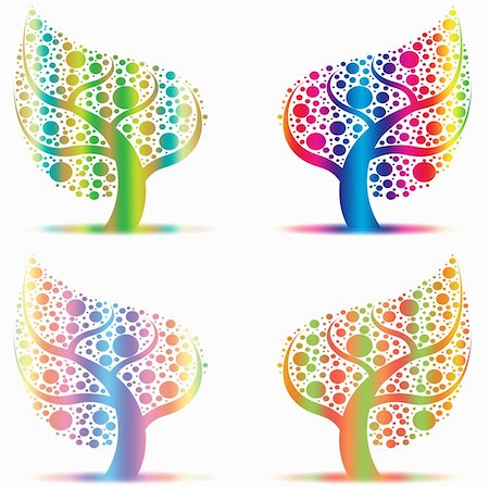 simsearch:400-05925443,k - Beautiful art trees collection on white background Stock Photo - Budget Royalty-Free & Subscription, Code: 400-05354096