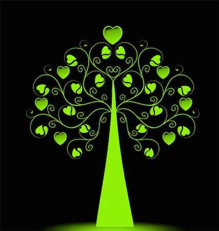 simsearch:400-05902207,k - Beautiful Valentine's Tree isolated on black background Stock Photo - Budget Royalty-Free & Subscription, Code: 400-05354148