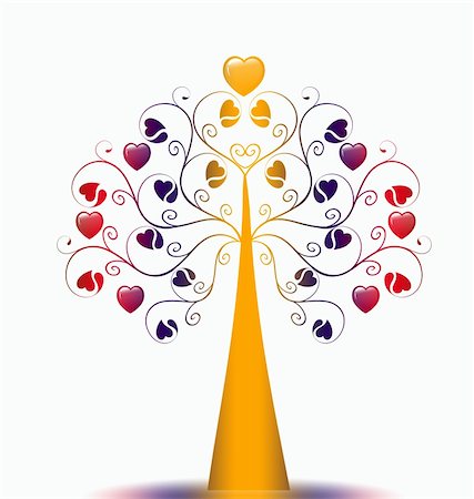 simsearch:400-05925443,k - Colorful  Valentine's Tree isolated on white background Stock Photo - Budget Royalty-Free & Subscription, Code: 400-05354153