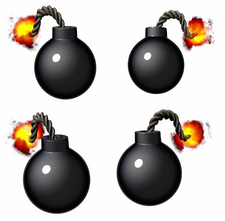 dynamite spark - 3d render of a vintage cartoon style pirate bomb Stock Photo - Budget Royalty-Free & Subscription, Code: 400-05354340