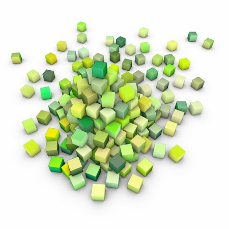 3d render large stack of green cubes on white Stockbilder - Microstock & Abonnement, Bildnummer: 400-05354372