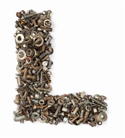 alphabet made of bolts - The letter l Photographie de stock - Aubaine LD & Abonnement, Code: 400-05354538