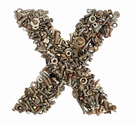alphabet made of bolts - The letter x Stock Photo - Budget Royalty-Free & Subscription, Code: 400-05354540