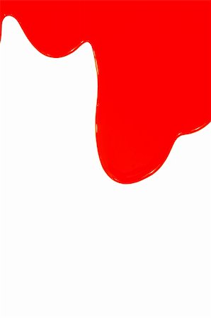 Red paint is flowing down of white background Stock Photo - Budget Royalty-Free & Subscription, Code: 400-05354795