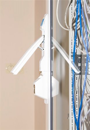 simsearch:693-03304665,k - Telecom rack with glass door and locked handle Stock Photo - Budget Royalty-Free & Subscription, Code: 400-05354846