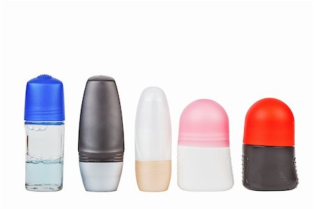 sweaty arm pits - Colorful deodorant on white background Stock Photo - Budget Royalty-Free & Subscription, Code: 400-05354883